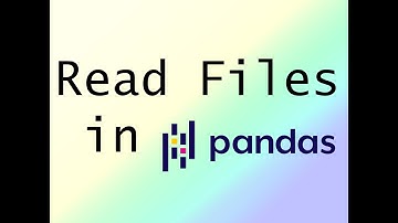 Lesson 1  -  Read files with pandas Python.