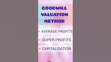 GOODWILL VALUATION METHOD | AVERAGE PROFITS | SUPER PROFITS | CAPITALISATION |#Shorts#shortvideo