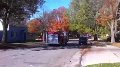 Ludington fire truck responds to North Rath fire