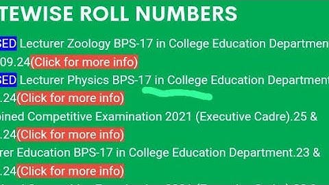 SPSC Upload Revised Datewise Roll No. For Lecturer Physics BPS-17#spsc#interview#physics