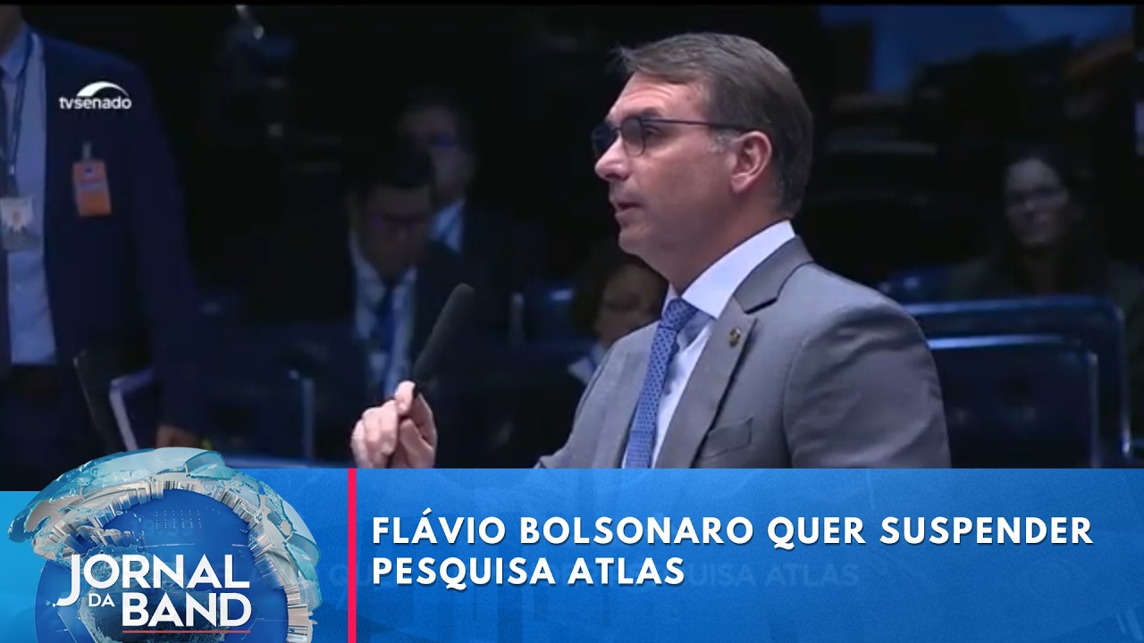 Flávio Bolsonaro quer suspender pesquisa Atlas; entenda | Jornal da Band