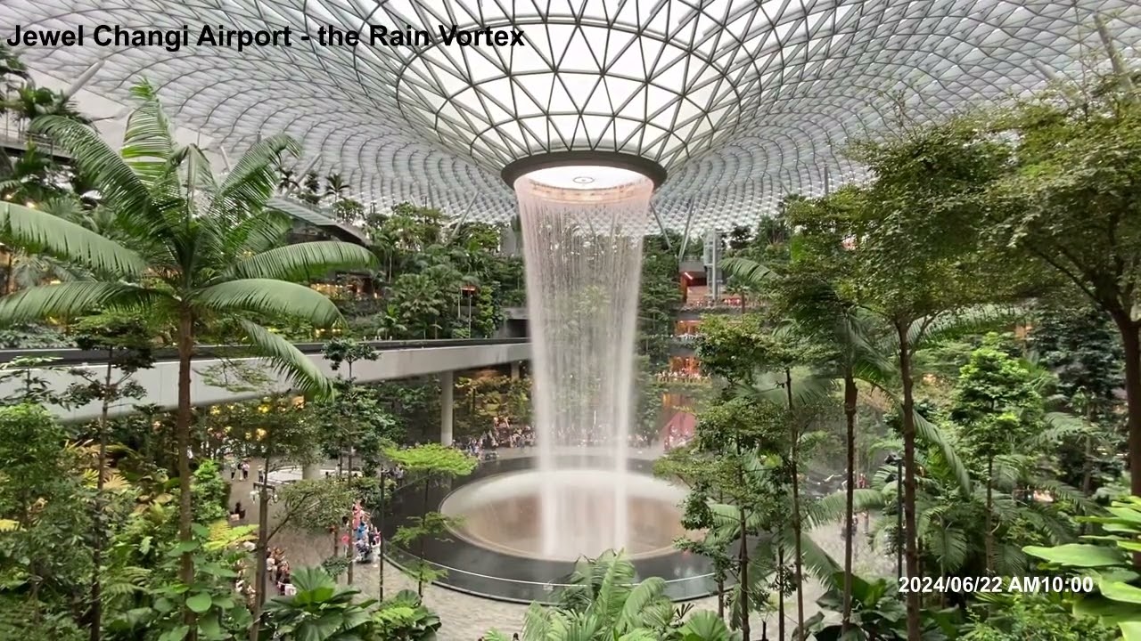 Jewel Changi Airport - the Rain Vortex. 