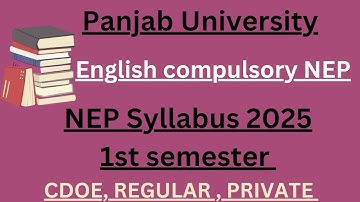 NEP BA 1st Semester english compulsory syllabus 2025 Panjab University Chandigarh #pu_chd  #hcp_adda