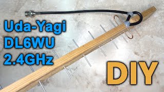 Wi-Fi 2.4GHz Uda-Yagi антена конструкція DL6WU своїми руками. DIY antenna Wi-Fi Uda-Yagi 2400MHz