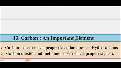 Chapter 13 - Carbon : An Important Element ( part 2)