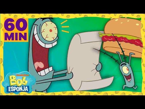 Bob Esponja | 1 hora dos melhores (e piores) planos do Plankton!| Bob Esponja em Português