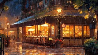 Cozy Autumn Coffee Shop  Fall Lofi 2023  Rainy Lofi With Rain Sounds To Make You Feel Peaceful