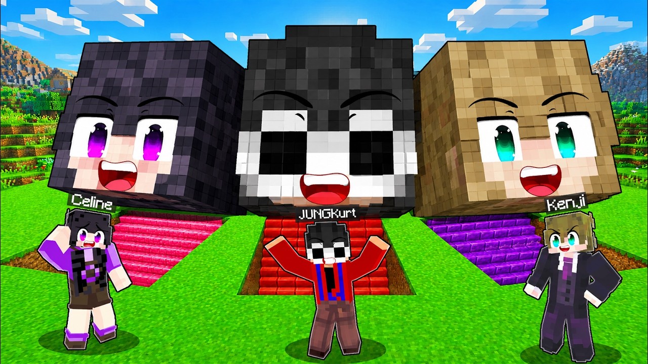 UNDERGROUND HEAD BASE BATTLE in Minecraft!