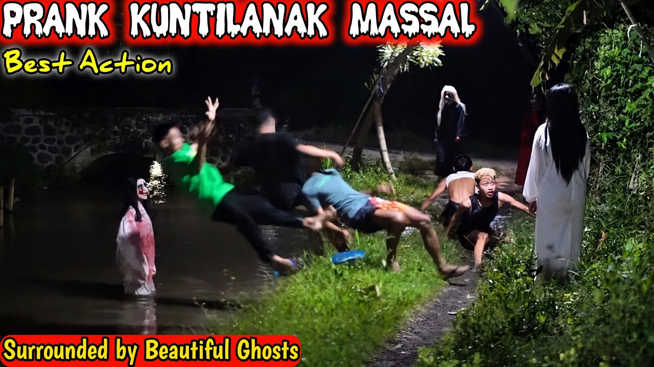 Best Action Prank Kuntilanak Massal || Terbaik Paling Ngakak || Surrounden by Beautiful Ghosts