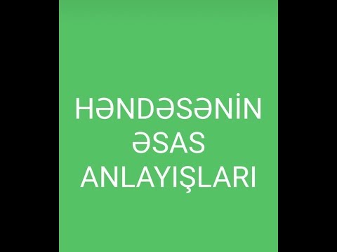 Həndəsənin əsas anlayışları.Test toplusu 1-80