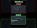 Junior Vs Senior Fronted developer 😂 #coding #java #programming #python #developer #tranding#coding