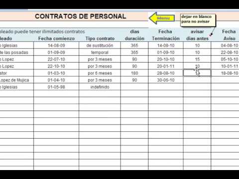 Planilla de asistencia de personal en excel