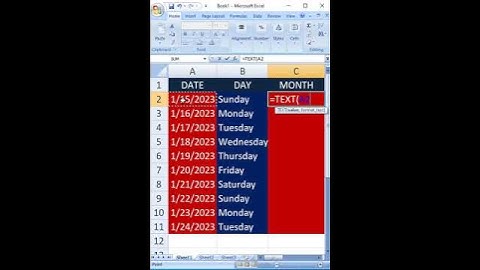 তারিখ থেকে দিন ও মাস বের করুন #shorts #excel