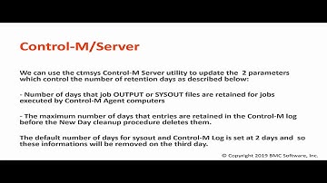 Defining retention period for job output files on Control-M/Agent and Control-M Log in Database
