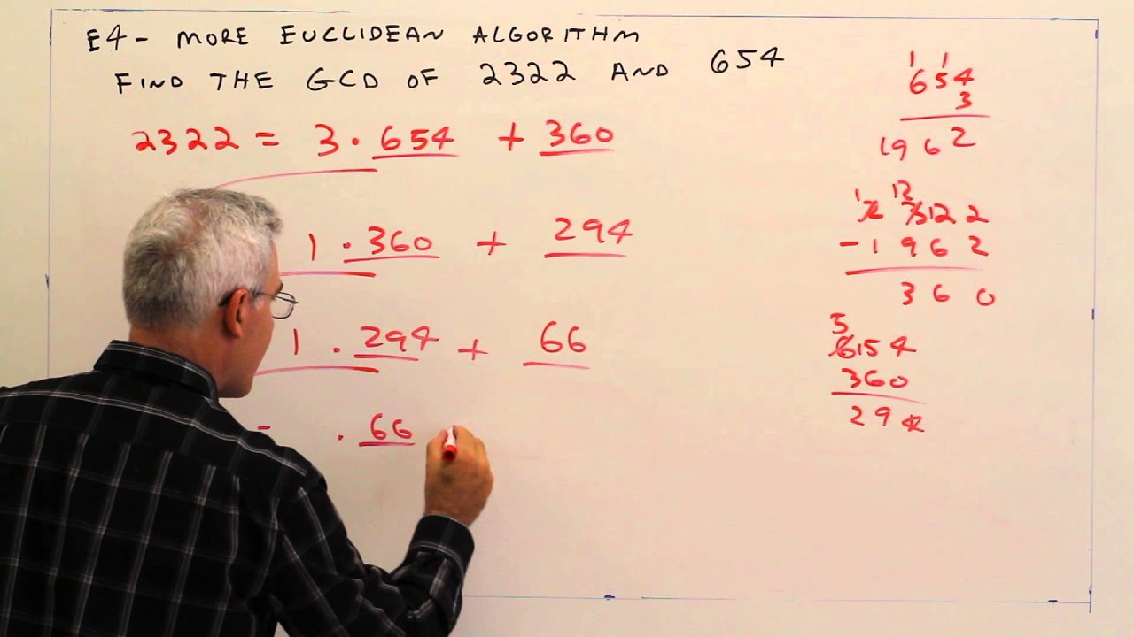 E4--Even More on The Euclidean Algorithm - YouTube