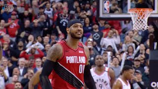 Carmelo Anthony hits game winner with 3.3 seconds left | Trail Blazers at Raptors