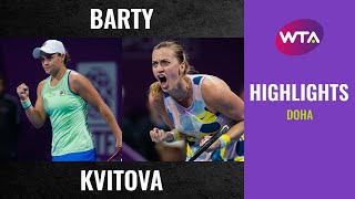 Ashleigh Barty vs. Petra Kvitova | 2020 Doha Semifinal | WTA Highlights