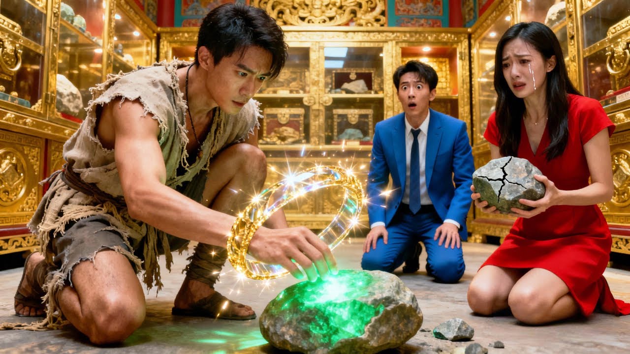 Découverte fortuite d'un jade valant des milliards—jeune homme triomphe, oppresseur à genoux.