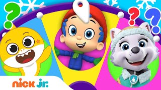 Spin the Wheel of Snowy Rescues ☃️ w/ PAW Patrol, Bubble Guppies & Baby Shark Ep. 35! | Nick Jr.