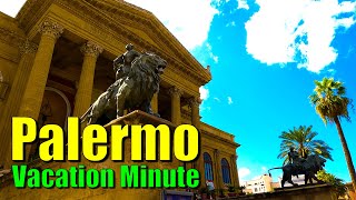 Palermo, Italy - Walk by Teatro Massimo, Quattro Canti, &amp; Fontana Pretoria - Vacation Minute 4K HDR