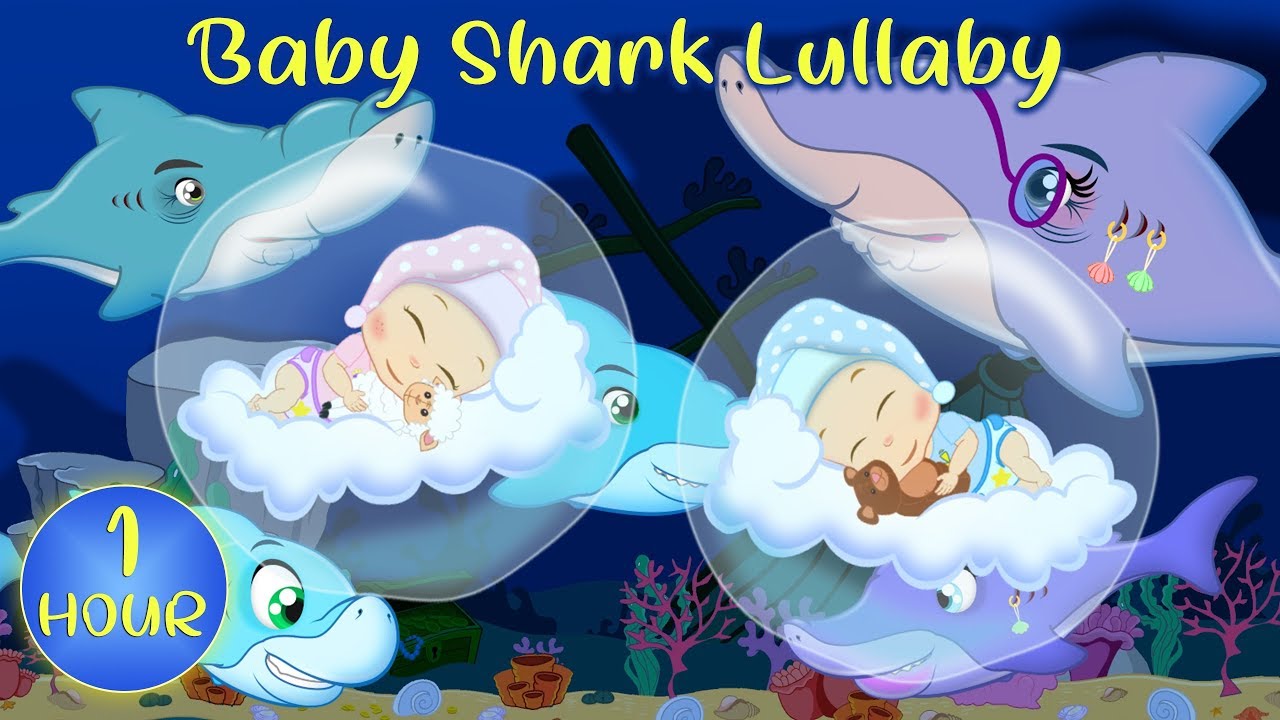 ♥ 1 Hour Baby Shark 🦈 Song Lullaby For Babies ♫ Good Night Sleep