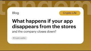 What Happens If Your App Disappears From the Stores and the Company Closes Down / Tangem Wallet
In short: nothing. The installed app can still be used.
Tangem Wallet — the safest crypto wallet for everyone.
Buy: https://tangem.com/en/pricing/
Telegram: https://t.me/tangem
Chat: https://t.me/tangem_chat
Twitter: https://twitter.com/Tangem
Discord: https://discord.gg/tangem What Happens If Your App Disappears From the Stores and the Company Closes Down / Tangem Wallet