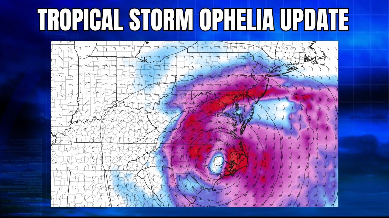 Tropical Storm Ophelia Friday Evening Update - YouTube