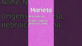MARIETA - MEANING AND ORIGIN OF THE NAME [SHORTS]