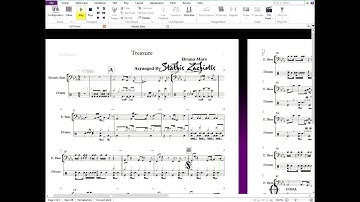 Treasure (Live) - Bruno Mars Bass & Drums Sibelius Notation