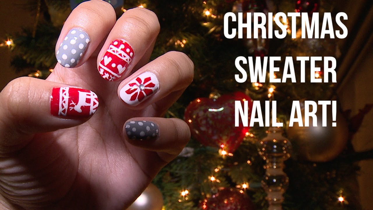 6. Christmas Sweater Inspired Nail Art - wide 9