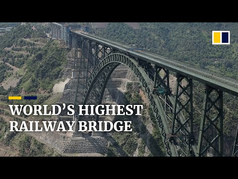 World’s highest single-arch railway bridge nearly ready in indian-administered kashmir