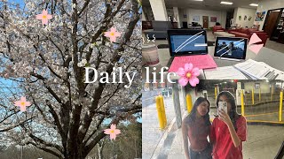 Daily life   Spring time | studying | reading | skincare unboxing *ੈ✩‧₊˚