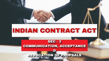 Sec 3 of Indian contract Act I Communication, acceptance & revocation of proposals