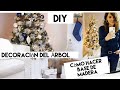 Decorando mi Arbol + DIY Base d madera. Transformación de un árbol sencillo.