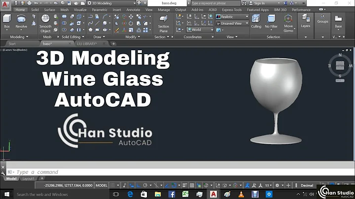 3D Modeling Wine Glass in AutoCAD