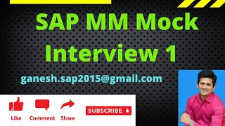 SAP MM Mock Interview 1 by Ganesh Padala | Basics of SAP | Reference Purchase Organization | Free