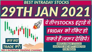 BEST INTRADAY STOCKS FOR 29 JAN 2021 | INTRADAY TRADING SOLUTION | INTRADAY TRADING STRATEGY