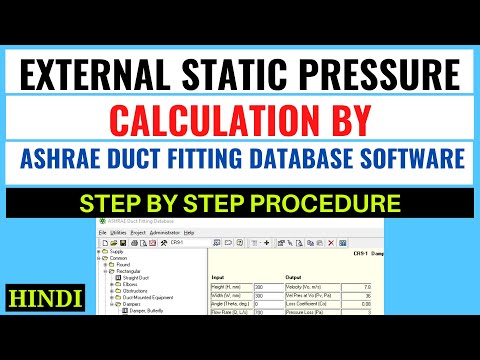 External Static Pressure (ESP) Calculation by ASHRAE Software (HINDI) I HVAC Tutorial