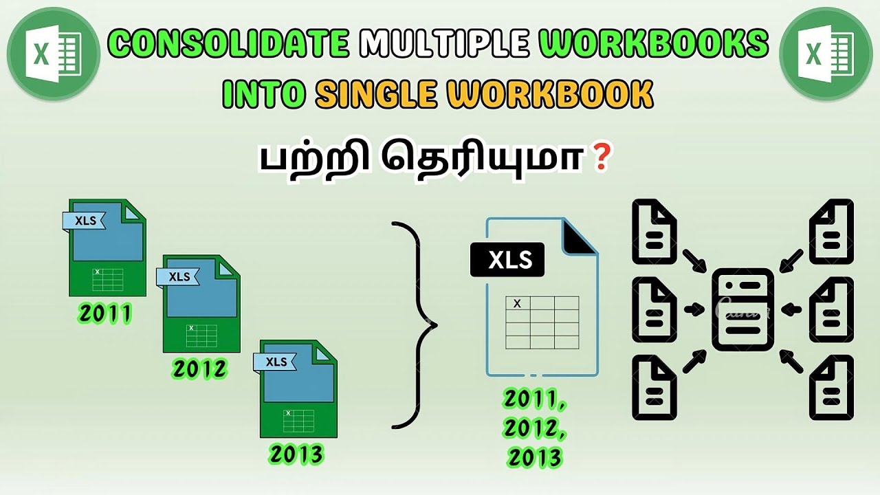 Consolidate in Excel in Tamil | Consolidate & Clean Multiple Excel Workbooks in One Pivot Table