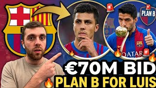 🚨🔥Barcelona's BIG Transfer Bomb! Luis Suárez Plan B + Rodri €70M Bid 🔥