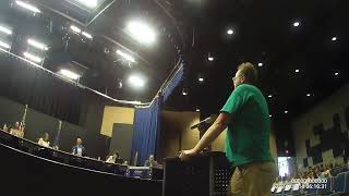 Hash Cash speaks at Dewitt School board meeting , Dewitt Michigan , Body cam footage