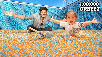 Filling Swimming Pool with 1,00,000 Orbeez (Bubbles) for Nirav😍🔥
