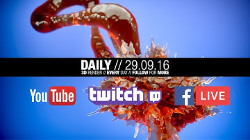 LIVE // The Daily Render // 29.09.2016 // #3dmodeling #MAXON #Cinema4D #Realflow // #OTOY #Octane