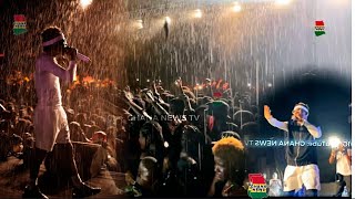 Watch how Shatta Wale arrived \& performed in heavy rain at Legon Pent Hall SRC week. Danchall king