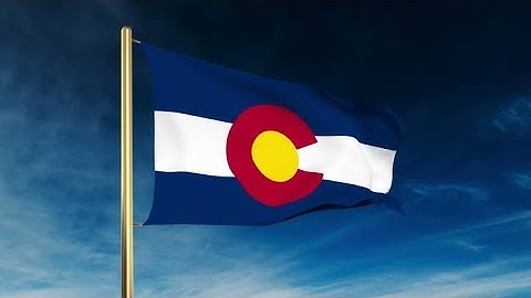 4K colorado flag slider style. Waving in the win with cloud background animation Stock video