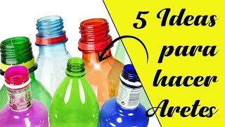 Como hacer aretes o pendientes con botellas de plástico|| Manualidades Recicladas ||  Ecobrisa