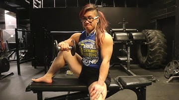 Seated shoulder internal/external rotation with elbow supported on knee