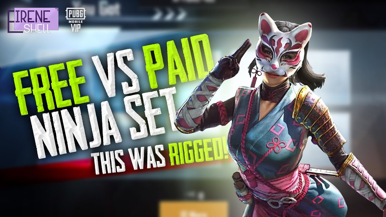 Free Vs Paid Kitty Ninja Set This Was Rigged Pubg Mobile Youtube