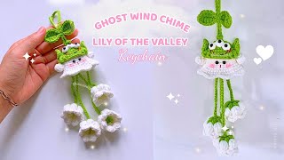 Crochet ghost wind chime keychain 👻 Crochet Ghost Bag Charm 👻 Halloween Crochet For Beginners