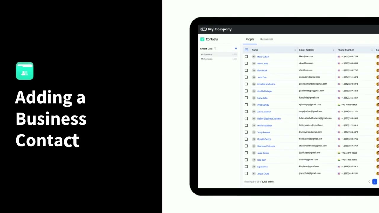 Adding a Business Contact
